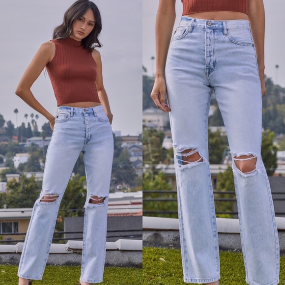 KanCan distressed straight leg jeans - Picture 3 of 4